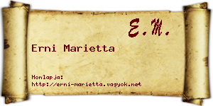Erni Marietta névjegykártya